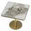 Table de salle à manger carrée moderne avec plateau en faux marbre, assemblage facile et structure en métal robuste pour une salle à manger élégante