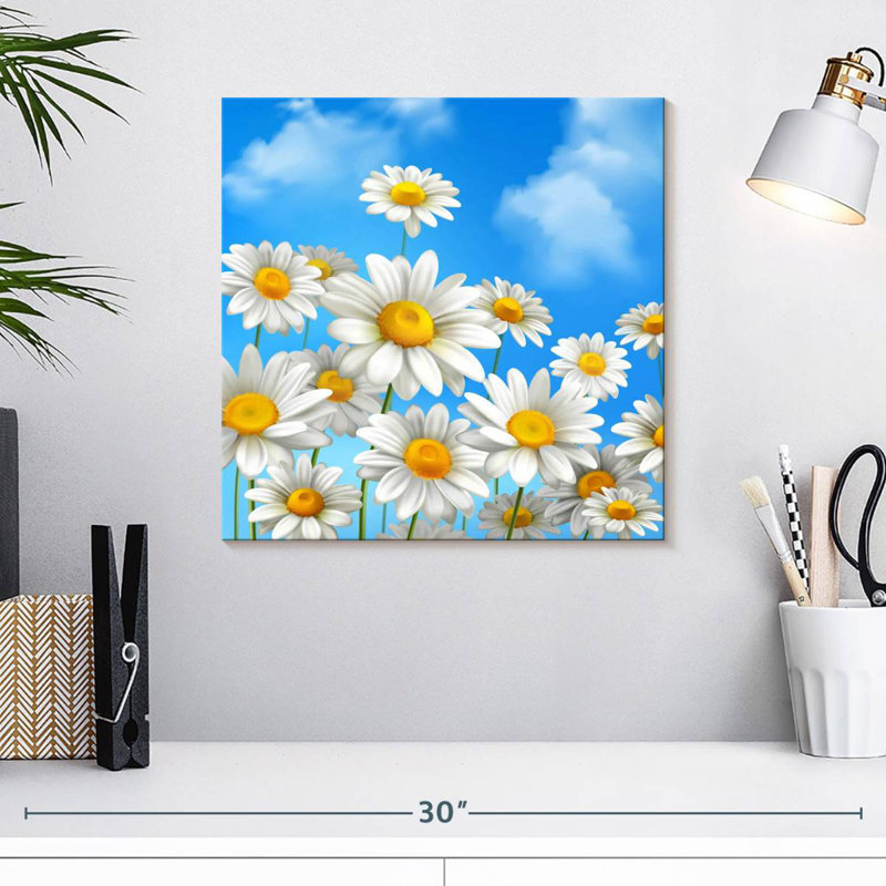 Marguerites bleu ciel Harnek, H 16 po x l 16 po