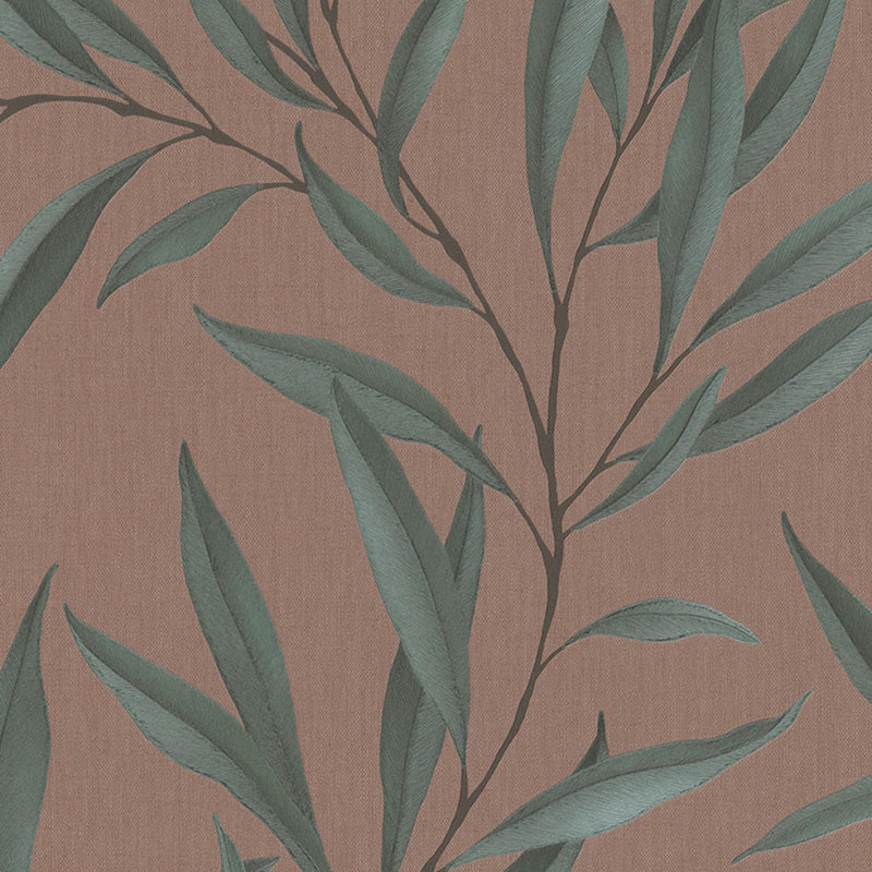 Avalon 10.05m x 53cm Textured Satin Paste the Wall Wallpaper Roll, Green/Brown