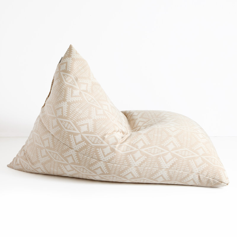 Sunbrella® Outdoor Friendly Bean Bag Lounger, Ivory/Tan Polystyrene