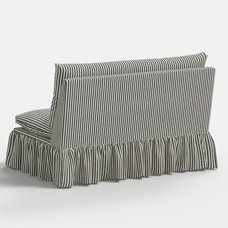 Stoffer Home x Cloth and Co. Thelma Settee, Jane Stripe Carbon