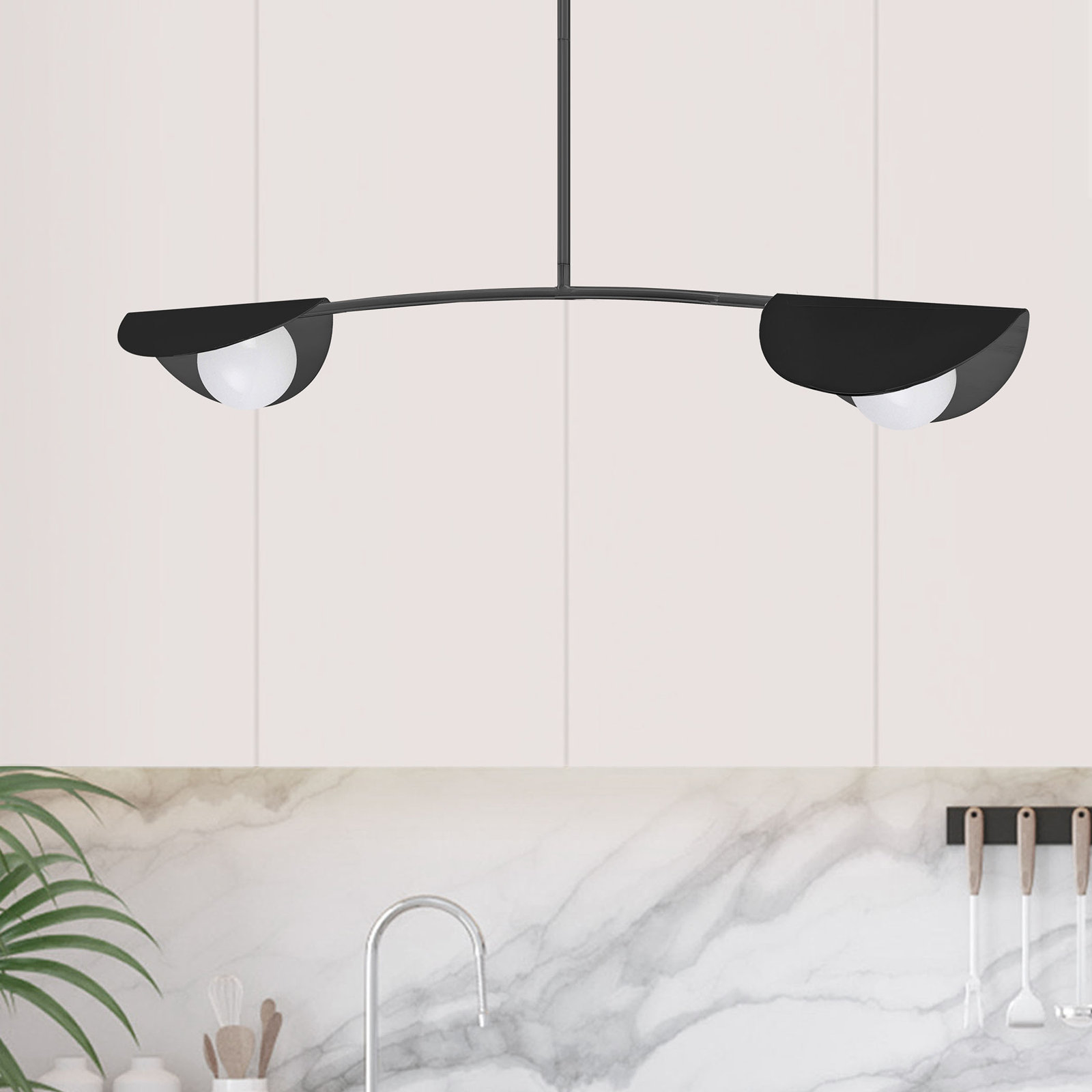 Gamora 2 Light Dimmable Pendant, Matte Black