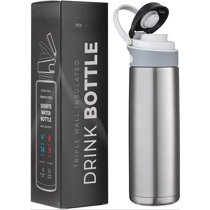 Lightzer Coffee Thermos 16.9Oz Smart Drink Flask LED 304 Stainless Steel  Bottle Black 