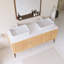 Meuble-lavabo simple 60 po avec lavabo en céramique blanche