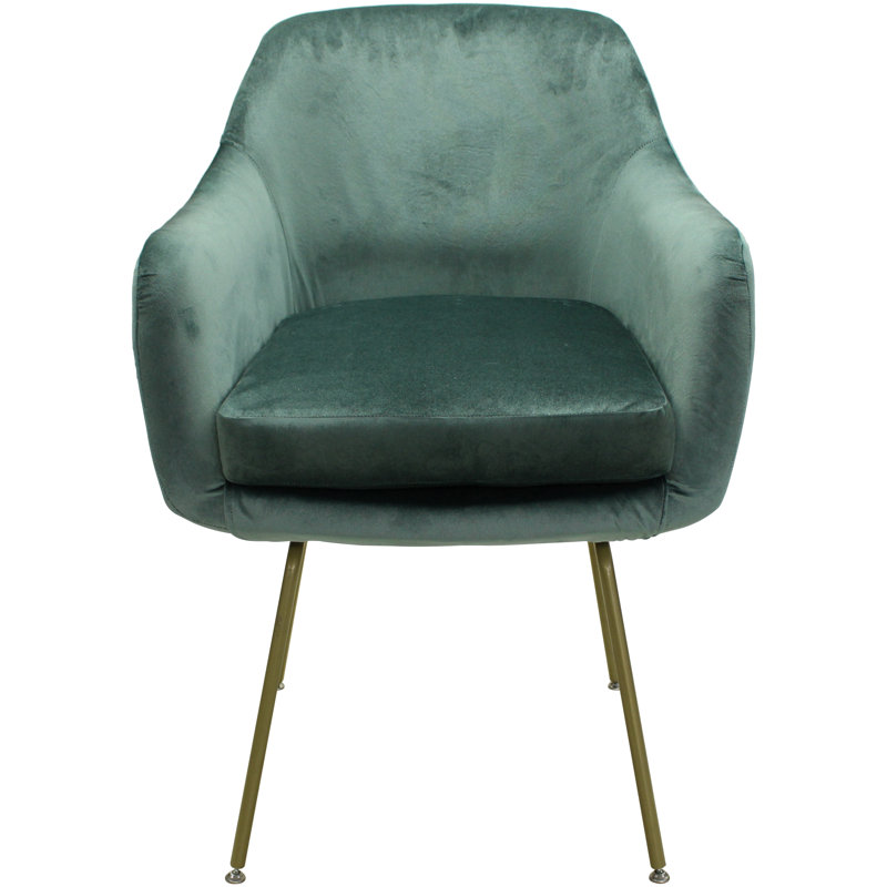 Kaif 21'' H Upholstered Armchair, Seafoam, Gold