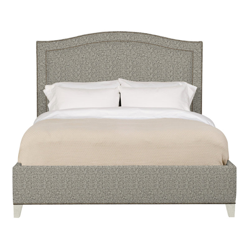 Caroline/Casey Queen Upholstered Low Profile Panel Bed, Navajo, Tuck Graphite, Yes