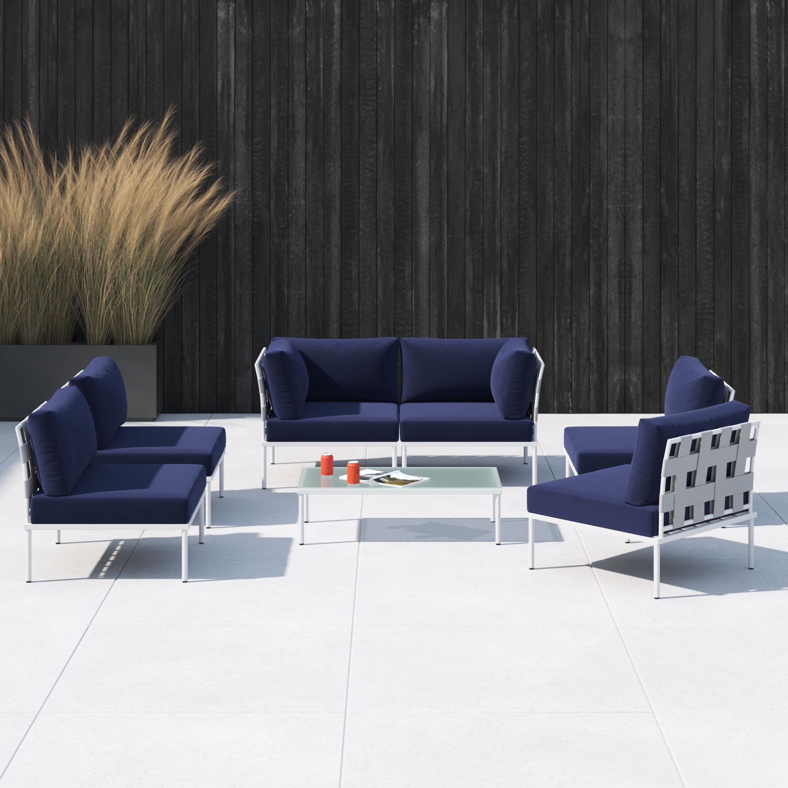 Harmony 6-Person Patio Seating Group, Navy