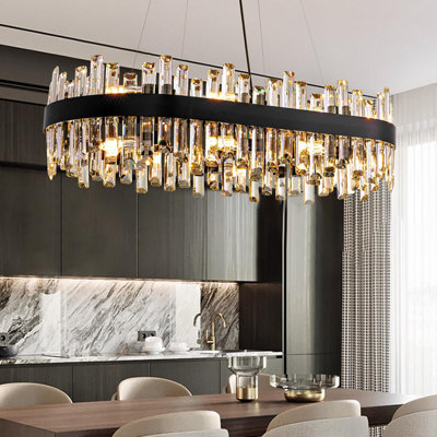 Lustre de luxe en cristal à intensité variable de 35,4 po Maebh