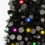 Sapin de Noël miniature illuminé de 1,5 m, pliable et mince, avec 70 lumières multicolores, idéal pour décorer les petits espaces pendant les fêtes.-493942532
