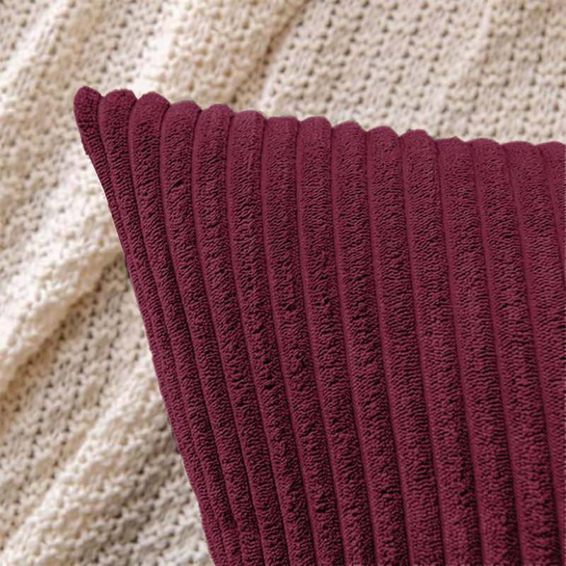 Striped Square Euro Cushion Cover, Red