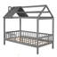 Lit simple en bois avec clôture-417164855