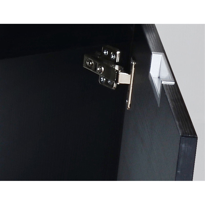 Ensemble de meuble-lavabo simple mural de 59 po Radersburg, Noir