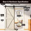 Porte de grange peinte 84 po à panneaux 5 en 1 avec quincaillerie d'installation-89193195-89193204