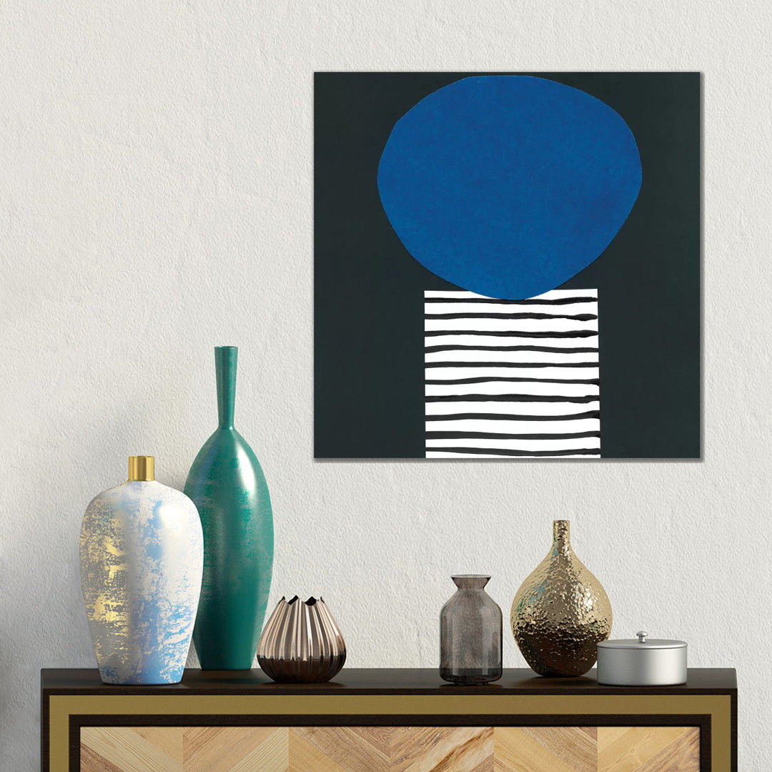 Memphis In Blue V von Renée Stramel - Galerie-verpackte Leinwand Giclée auf Leinwand