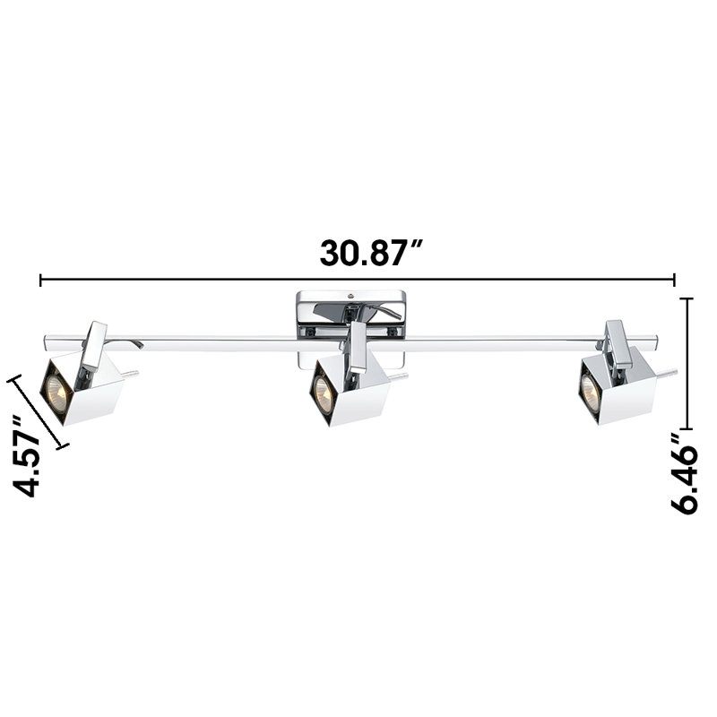 Dierdre 30.87'' 3 -Light Fixed Track Track Kit with Dimmable and Adjustable Head