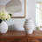 Textured Staggered Vase, White-684365145
