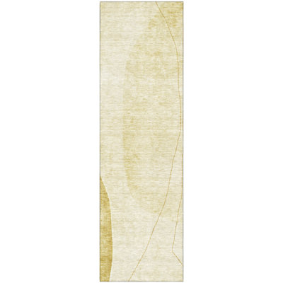 Premium Machine Washable Prisco Gold Rug