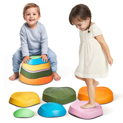 Kids Balance Stepping Stones Sensory Obstacle Course 6 PCS Outdoor Indoor