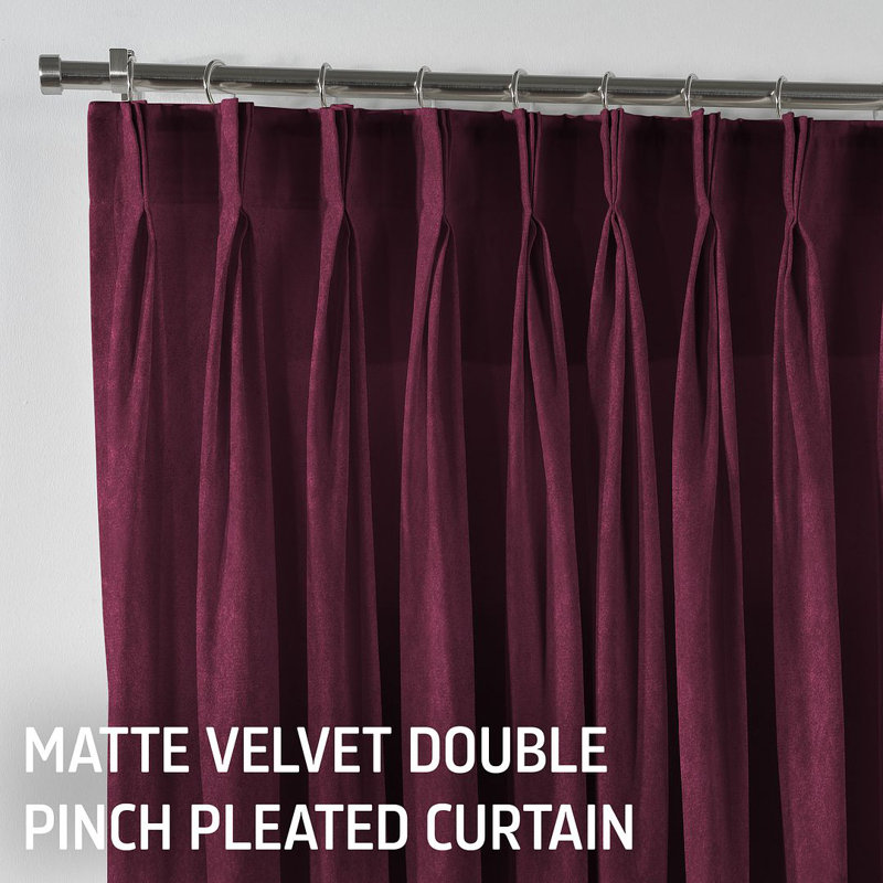 Room Darkening Single Curtain Panel, Maroon, 130cm Width x 450cm Drop