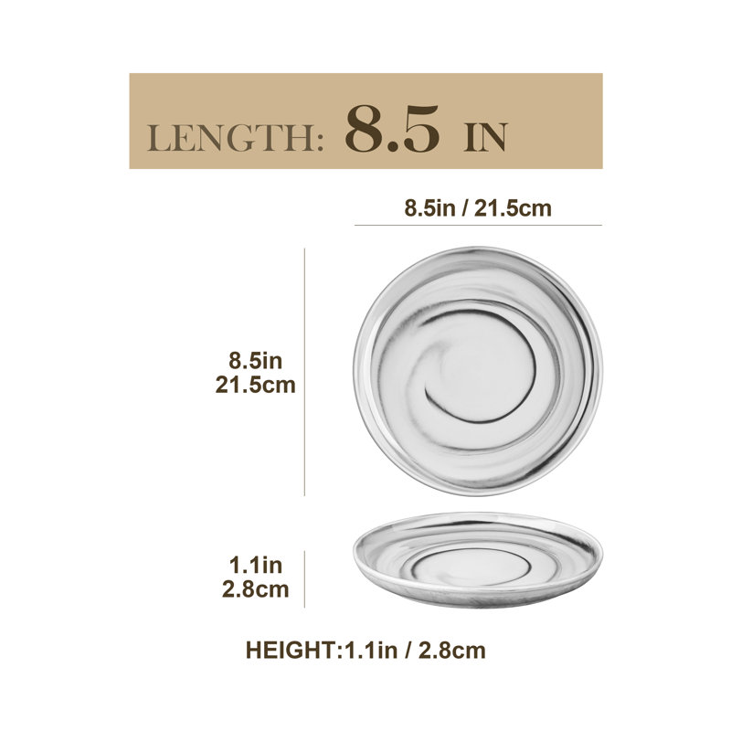 6-Piece 21.5cm Porcelain China Dessert Plate Set