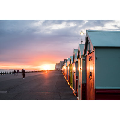 Colourful Beach Huts - Wrapped Canvas Print