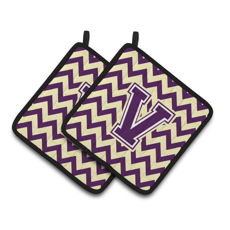 Poignée à chevrons, V, Mauve / doré clair