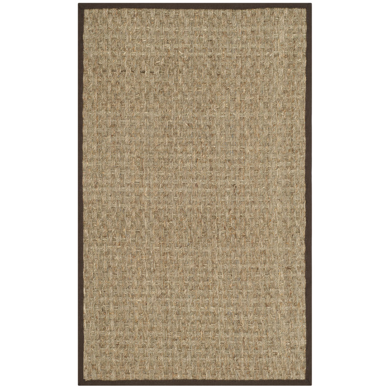 Debroh Natural Fiber Seagrass Solid Color Rug, Rectangle 3' x 5'
