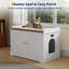 Wooden Cat Litter Box Enclosure Cabinet with 2 Doors, Modern Hidden Litter Box Furniture, 80cm, Multi-Use End Table for Living Room Hallway-393188476