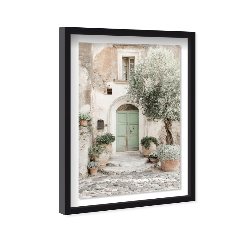 Mint Door I Shadowbox Architecture Print by Oliver Gal, Black Frame, 10 x 15, 11.5"H x 16.5"W, Black Shadowbox