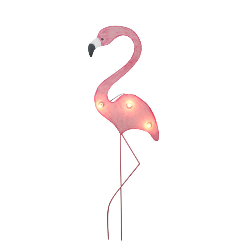 Flamant rose de jardin Tropical, H 41 po x l 13,25 po x P 3,5 po