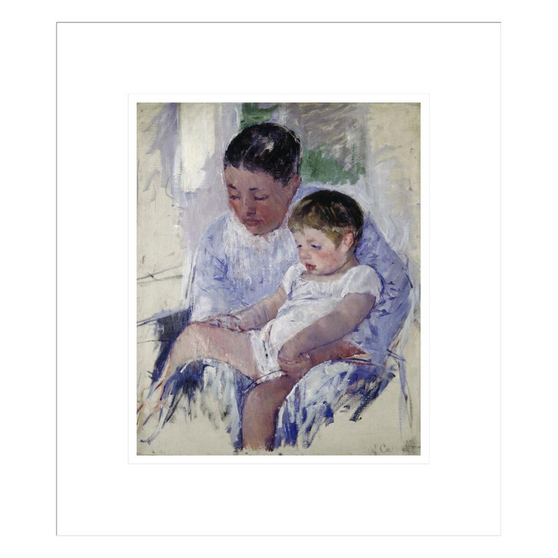 «Jenny and Her Sleepy Child» par Mary Cassatt, impression giclée encadrée, 15.69" H x 13.75" W