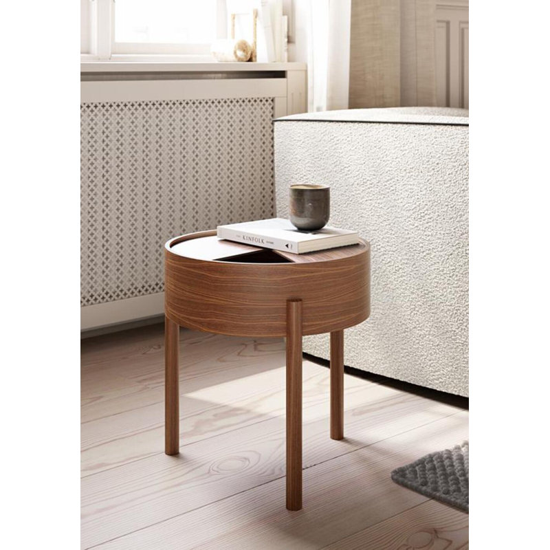 Arc Side Table, Matte Lacquered Walnut