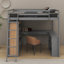 Lit mezzanine double avec tablettes et bureau-648008345