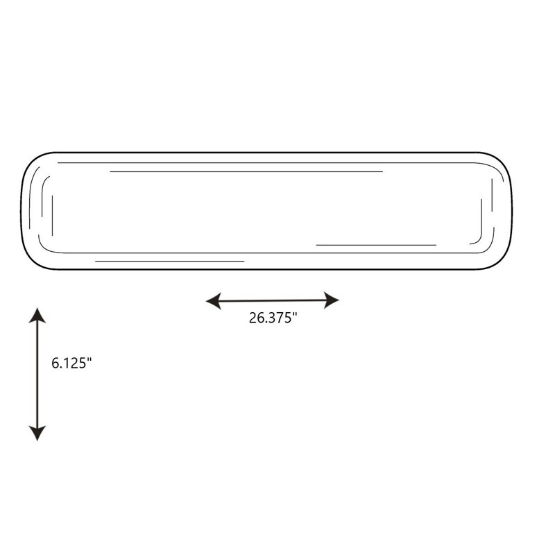 Plafonnier encastré 1 lumière DEL Gagny, H 6,12 po x l 26,38 po x P 4,62 po