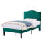 Ensemble de 2 lit plateforme tapissier simple Fahmidah, base de matelas en velours avec tête de lit cloutée réglable, support de lattes en bois robuste, aucun sommier requis-88589213