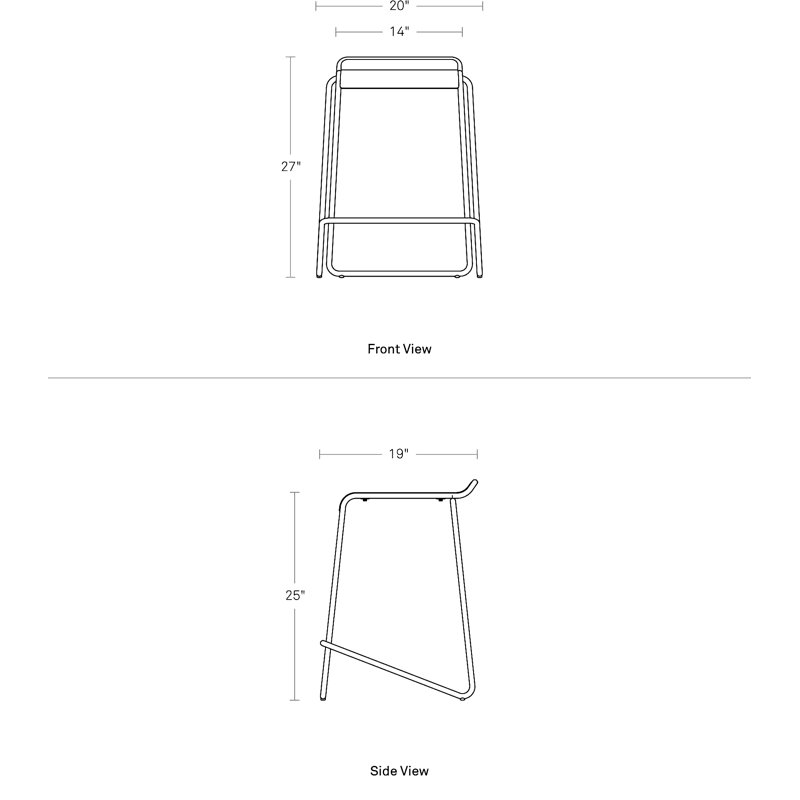 Ready Stacking Stool, White, Counter Stool (25" Seat Height)