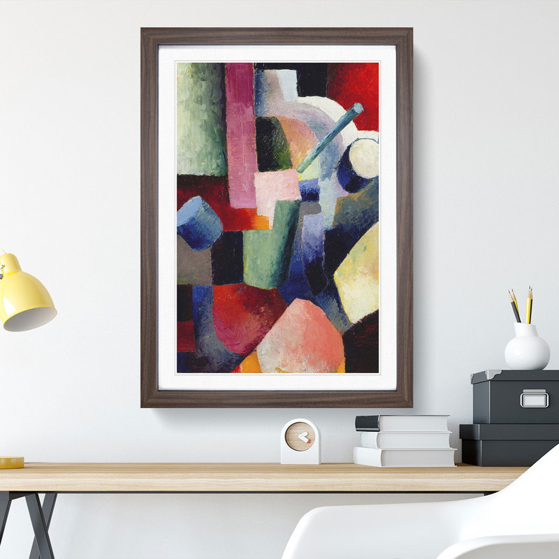 Composition Vol.2 by August Macke - Picture Frame Painting, 48cm H x 36cm W x 2cm D, Walnut Framed