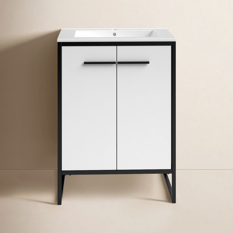 Ensemble de meuble-lavabo simple 24 po Saray, blanc