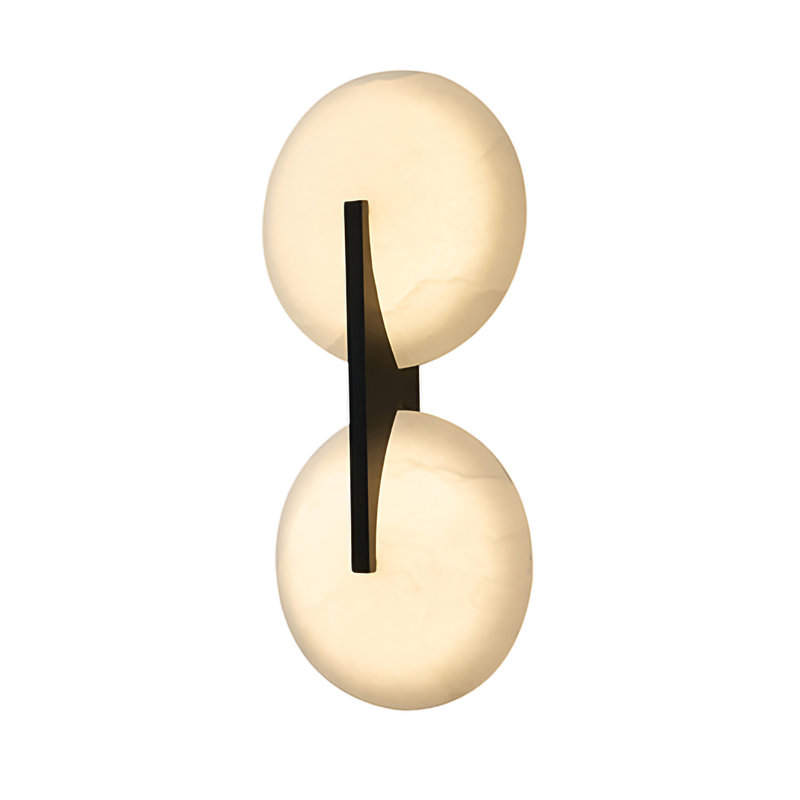Traditional 2-Light LED Alabaster Wall Sconce 