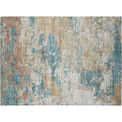 Washable Abstract Indoor / Outdoor Rug