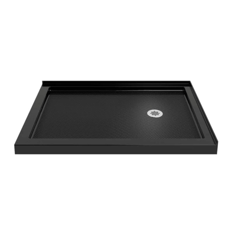  DreamLine SlimLine 36 inch D x 54 inch W x 2 3/4 inch H Right Drain Double Threshold Shower Base in Black, Matte Black