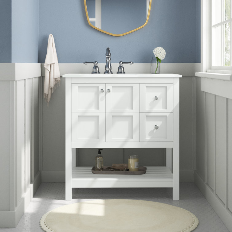 Krish 32'' Single Bathroom Vanity with Engineered Marble Top