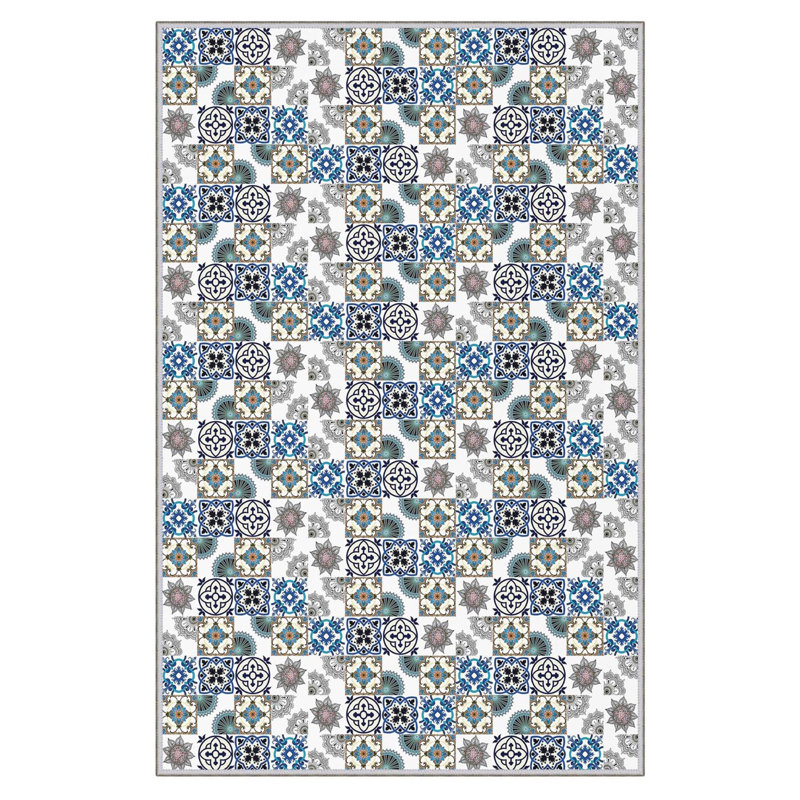 Tapis luxueux, 100% polyester, 23,6 po x 39,4 po | 650 po / m², hauteur de poils de 0,3 po | Antibactérien, envers antidérapant en PVC, lavable à la machine | Impression numérique 3D, parfaite pour le décor du salon et de la chambre à coucher