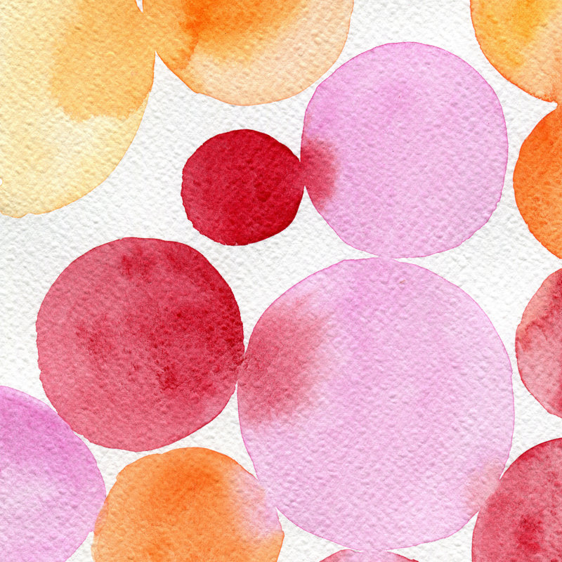 «Pink Orange» par Elena Blanco - reproduction d'art sur toile tendue, L 30 po x H 30 po