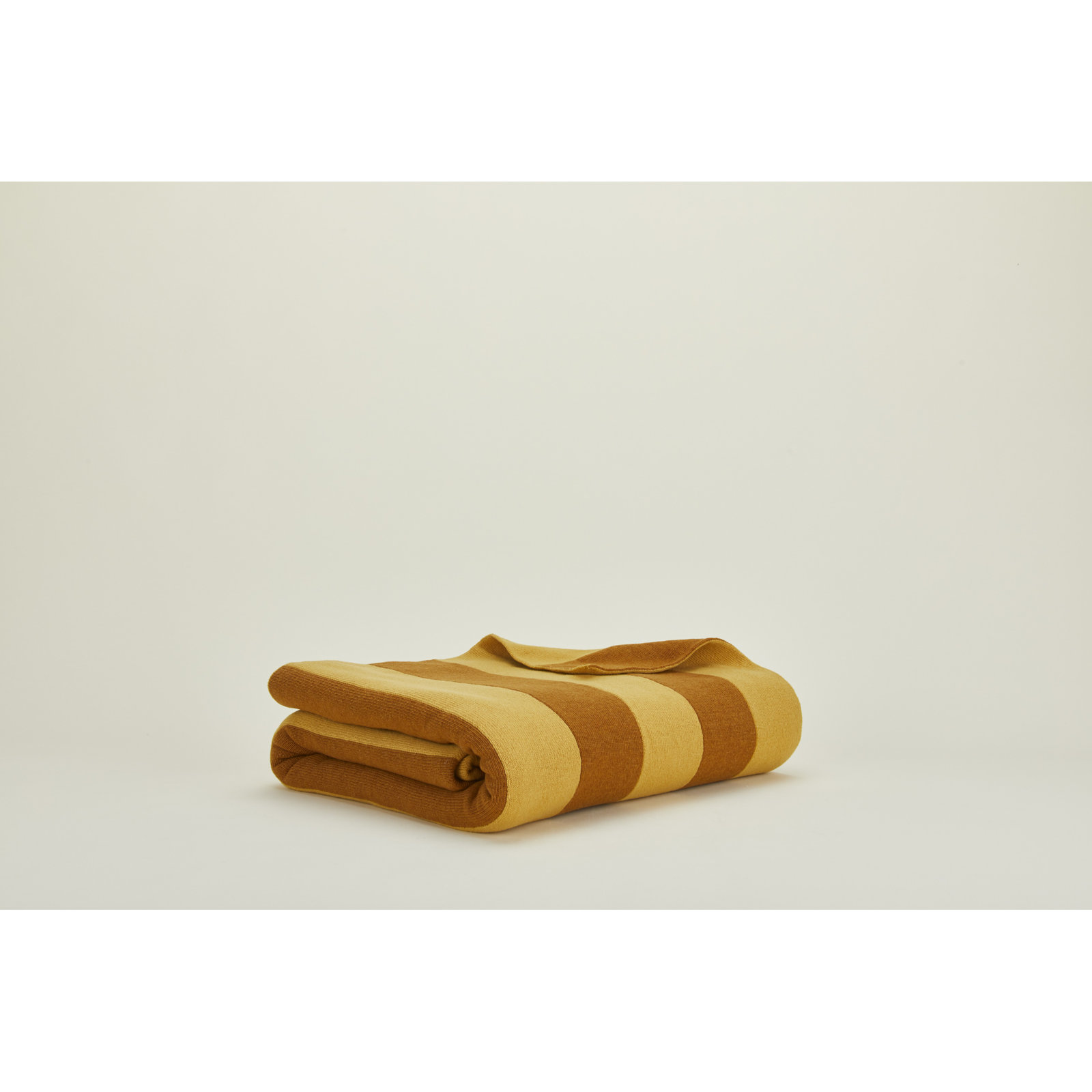 Simple Striped Throw Blanket, Mustard/Bronze