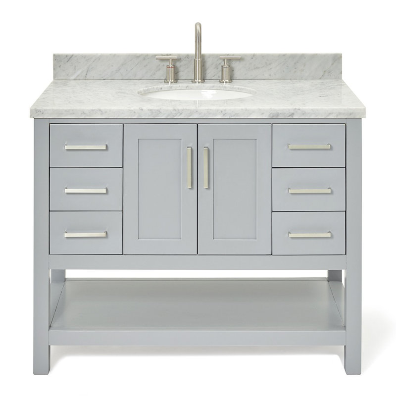 Magnolia Bath Vanity Rectangular Basin S043SCWRV, Oval, Gray