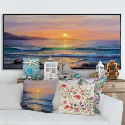 Lumière du matin sur les vagues de la mer - photographie sur toile