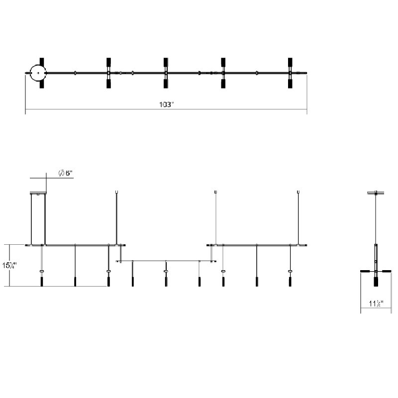 Suspenders® 19 - Light LED Chandelier, Stain Black