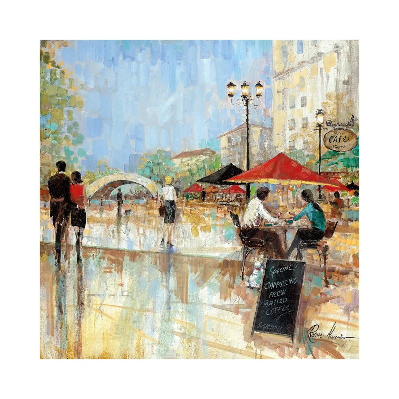 Riverwalk Charm III by Ruane Manning - No Frame Gallery-Wrapped Canvas Giclée on Canvas, 30.48cm H x 30.48cm W