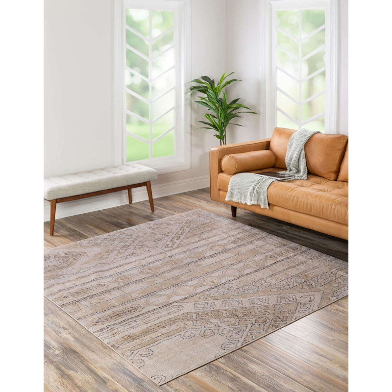 Tapis brun clair Jacklynn, Carré 6 pi 1 po